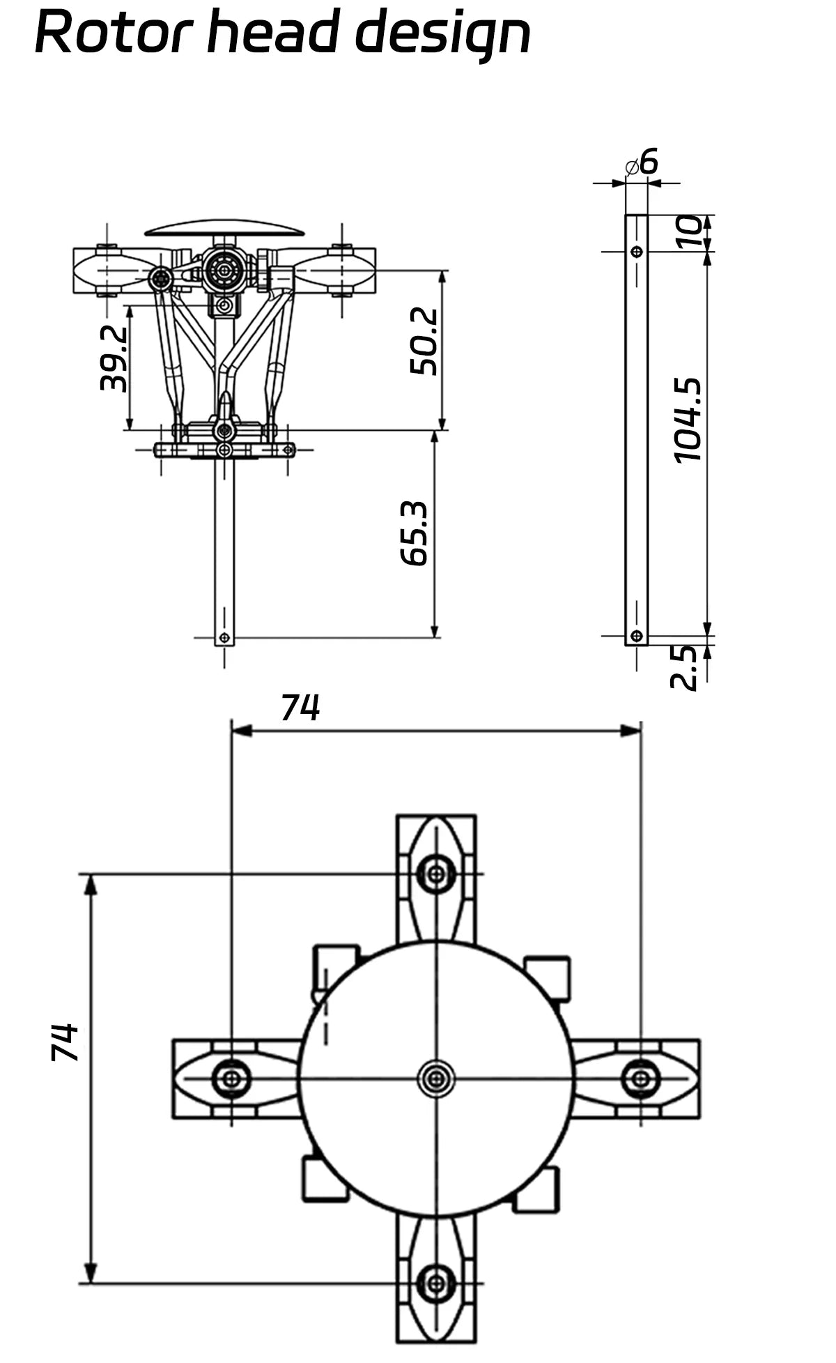 Flywing FS91 Quick 4 Blade Rotor Head set