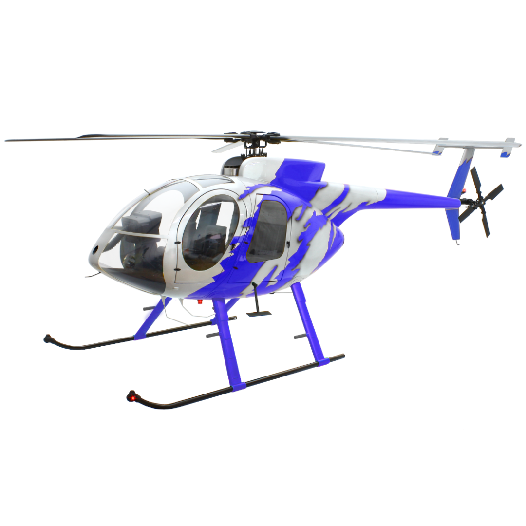 ROBAN 800 MD-500E Blue SuperScale Helicopter W/Mechanics - ARF
