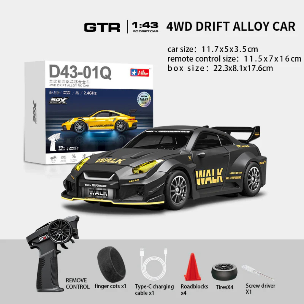 HSTAR 1/43 Scale GTR35 4WD High-Speed On-Road Racing RC Drift Car w/Gyro