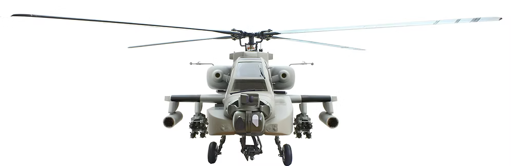 ROBAN AH-64 Apache Grey 700 Size Scale Helicopter With Mechanics - ARF