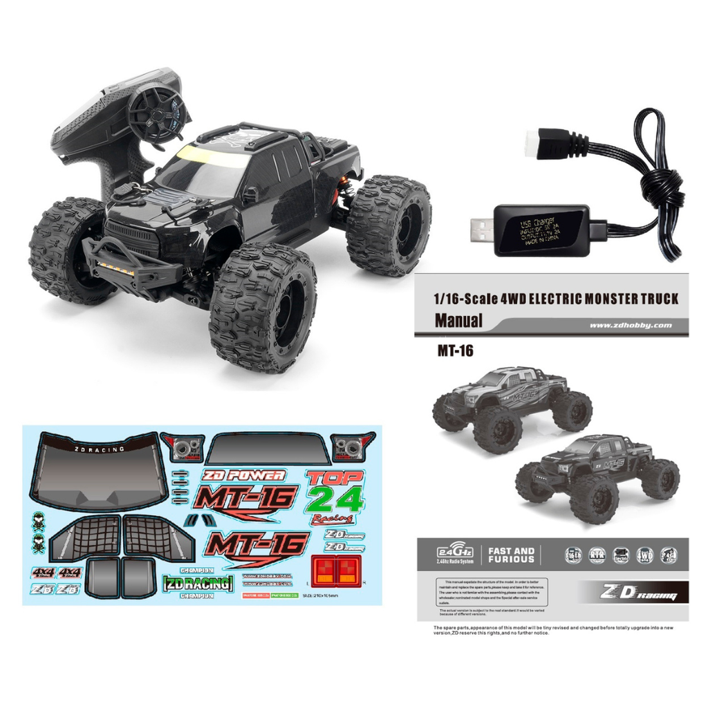 ZD Racing 1/16 Scale MT16 4WD Brushless 3S RC Monster Truck