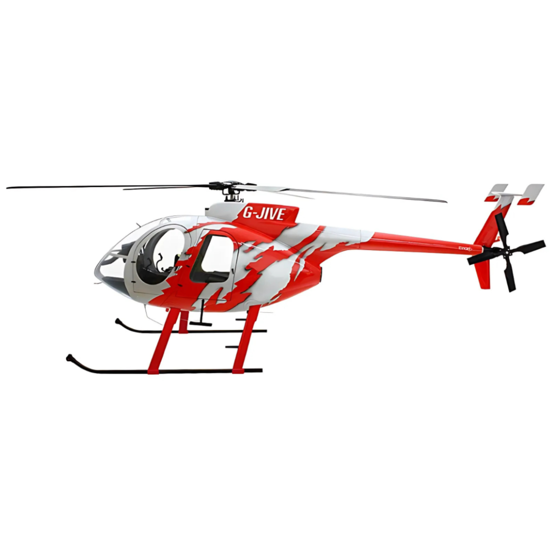 ROBAN 800 MD-500E Red SuperScale Helicopter W/Mechanics - ARF