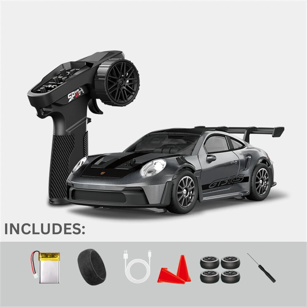 HSTAR 1/43 Scale 911 Porsche 4WD Alloy Drift RC Car - RTR with Gyro LED Lights