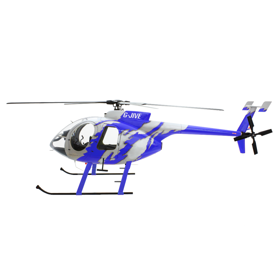 ROBAN 800 MD-500E Blue SuperScale Helicopter W/Mechanics - ARF