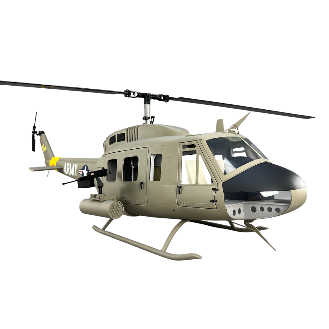 ROBAN 800 Size UH-1D Huey Army Scale Helicopter W/Mechanics - ARF