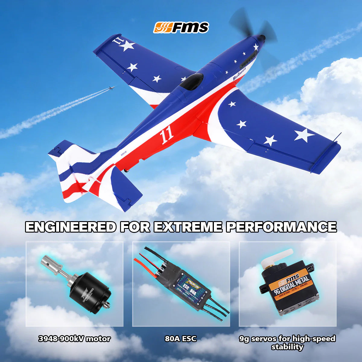 FMS 1100mm P-51 Mustang V2 - PNP