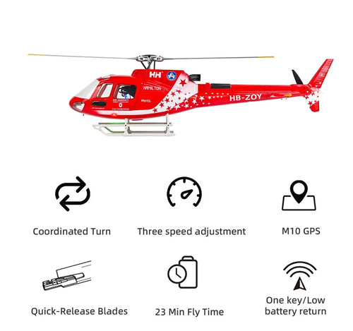 Flywing AS350 470L 4-Blade ACE GPS/ATT RC Scale Helicopter - RTF