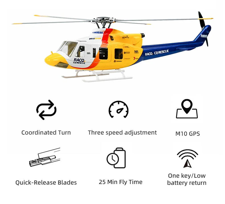 FLYWING Bell 412 V4  GPS Stabilised Helicopter - RTF