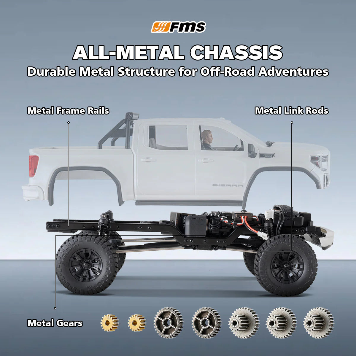 FMS FCX18S 1/18 Scale GMC Sierra S Brushless - RTR
