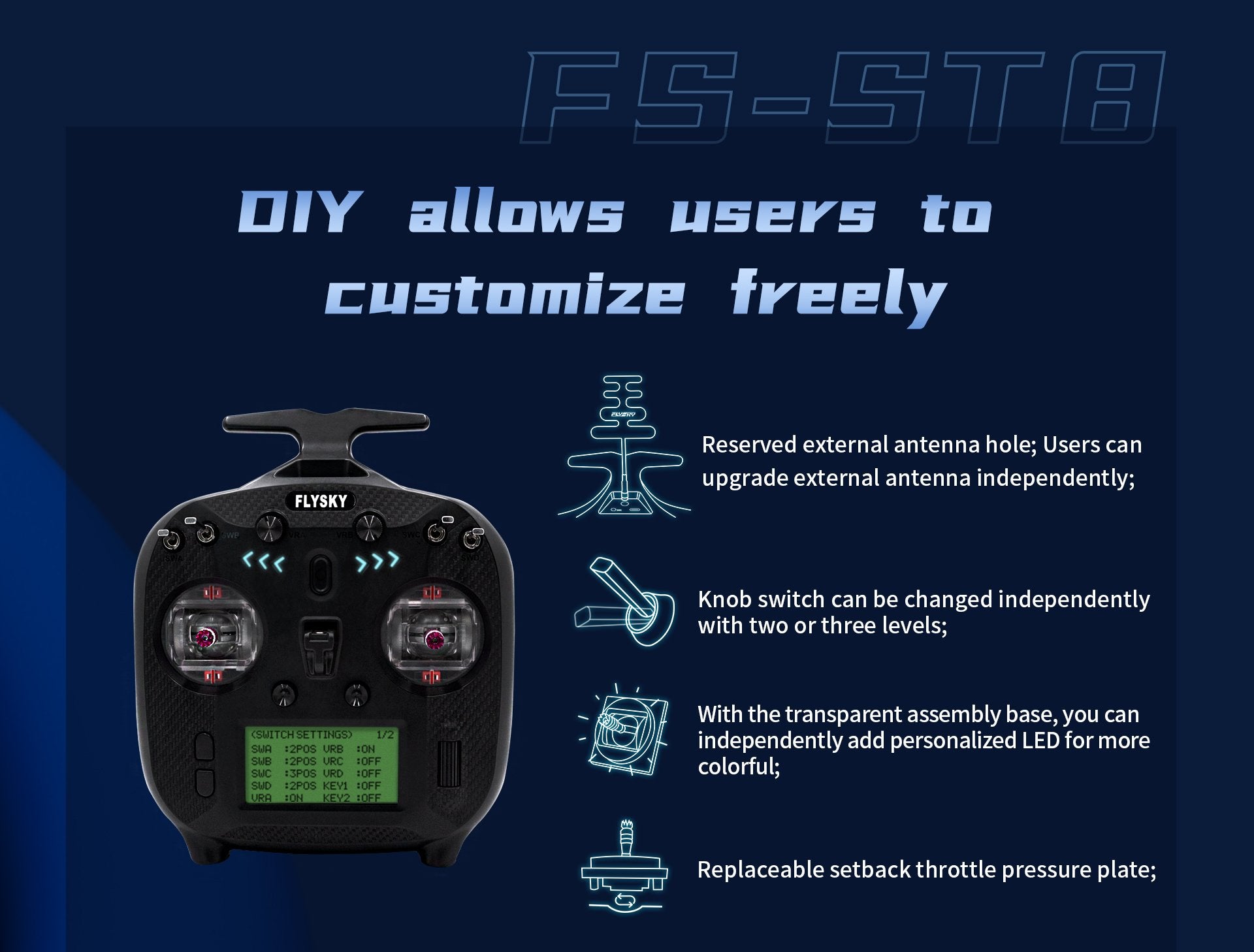 FLYSKY FS-ST8 Remote Boats, Cars, Planes & Helicopters