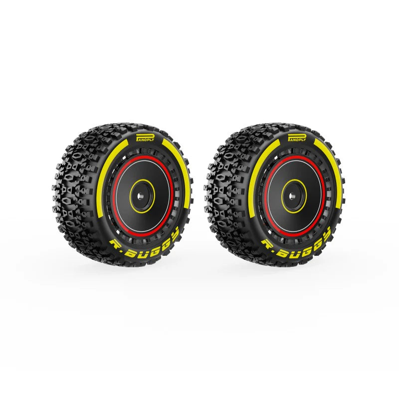 Rlaarlo Rear Red Tire Assembly For X12S Buggy