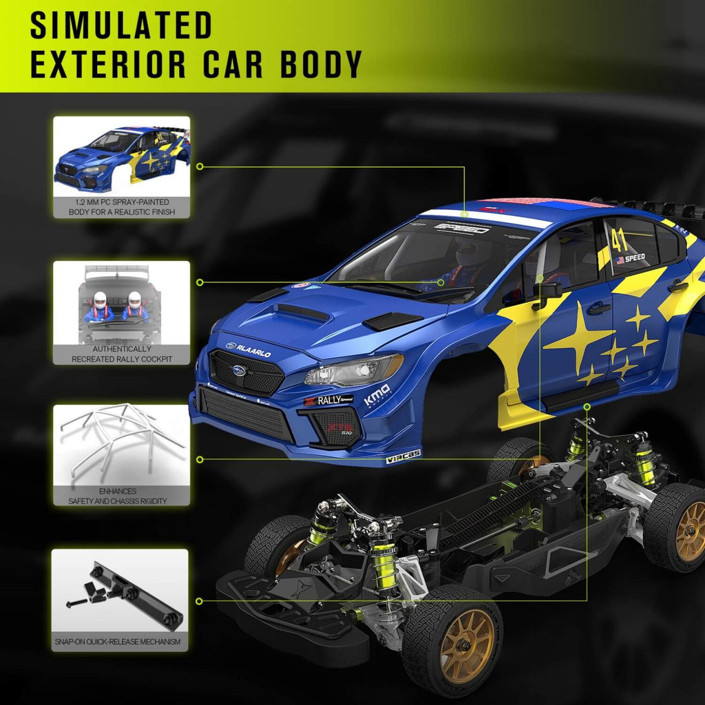Rlaarlo 1/10 Scale 4WD Carbon Fiber Brushless XTS-S10 RC Rally Car - RTR